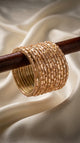 Gold-Tone Stone Embellished Bangles Set of 6 - Behuli Australia