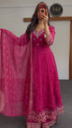 Fuchsia Floral Chiffon Anarkali