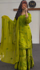 Green Thread Rayon Palazzo Suit Set