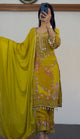 Mustard Mirror Muslin Silk Kurti Set
