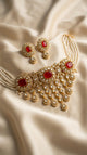 Red & Gold Kundan-Style Choker & Earring Jewellery Set
