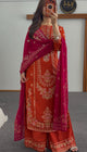 Orange Floral Georgette Kurti Set