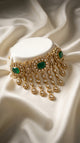 Emerald & Polki Kundan Choker Set with Drop Earrings
