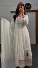 Ivory White Georgette Anarkali