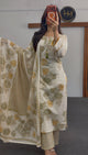 Ivory Block Cotton Kurti Set