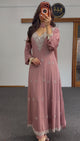 Rose Silver Chinon Anarkali