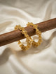 Gold-Plated Filigree Beaded Hoop Earrings — Set of 2
