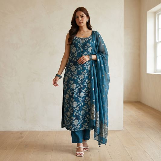 Sleeveless Kurti Set